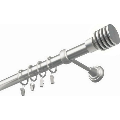OK-GarnýžeCZ Garnýž kovová jednořadá 25mm Talarki satina 310 cm do stěny / kroužky s žabkou