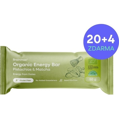 Energy BrainMax Pure Bar pistácie a matcha BIO 50 g – Hledejceny.cz