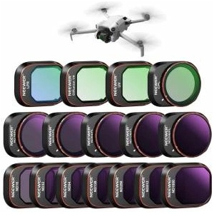 NEEWER filter set compatible with DJI Mini 4 Pro, ND16/32/64/128/256/512/1000 ND16/PL, ND32/PL, ND64/PL, ND128/PL, ND256/PL, UV, CPL, LPR, Black Diffusion 1/4 filter for a cinematic fog effect - 10103579