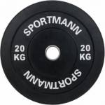 Sportmann Тежест Каучукова броня sportmann - 20 кг / 51 мм - черна