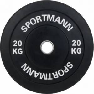 Sportmann Тежест Каучукова броня sportmann - 20 кг / 51 мм - черна