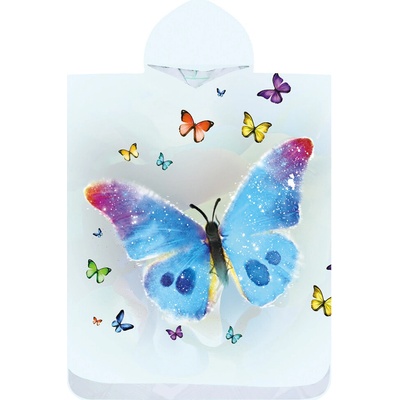 Textilomanie plážové pončo BUTTERFLY SPARKLE farebné 80 x 145 cm