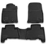 LEMENT Element 3D rubber floor mats suitable for Toyota Land Cruiser 150 | 2013-2015/2015 - Today | 5 seats | 100% custom-fit all-weather floor mats made of TPE, high edge, waterproof, non-slip, odorless - E