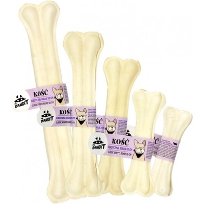 VetExpert Mr. Bandit Classic white Bone - лакомство за куче, бял кожен кокал, 12 см - 1 бр - Полша