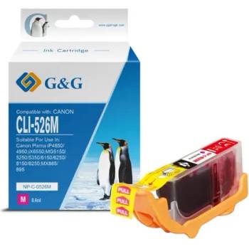 Image 1 of Compatible ГЛАВА ЗА CANON PIXMA iP 4850/MG 5150/5250/6150/8150 - Magenta - ink tank - WITH CHIP / С ЧИП - /526/ - CLI-526M (CLI526M) - 4542B001 - PN NP-C-0 (200CANCLI526M C)