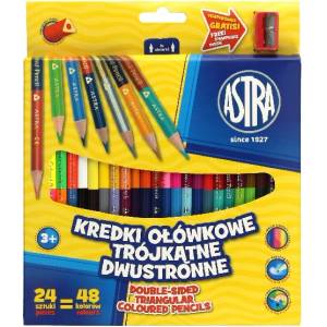 Astra Цветни моливи ASTRA duo с подарък острилка 48 цвята 312116004 (312116004)