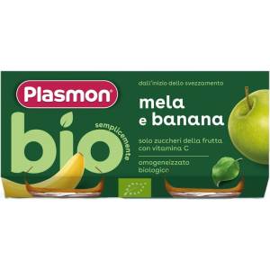 PLASMON Био пюре Plasmon - Банан и ябълка, 6 м+, 2 х 80 g (1294) - baby