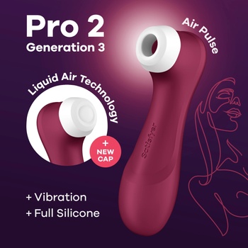 Image 1 of Satisfyer Pro 2 Generation 3 with Liquid Air Technology Wine Red