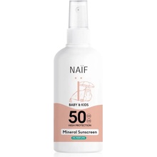 NAIF Ochranný sprej na opalování SPF50 pro děti a miminka bez parfemace 100 ml