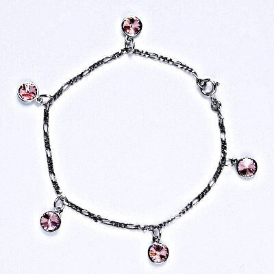 Čištín stříbrný se Swarovski krystaly light siam kolečka R 1336