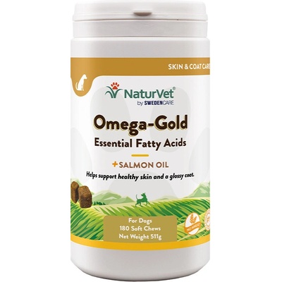 NaturVet Omega Gold 180 žuvacích tabliet