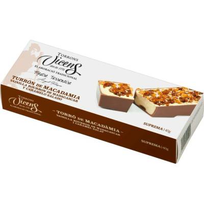 Torrons Vicens Makadamový nugát bourbonská vanilka a slaný karamel 140 g
