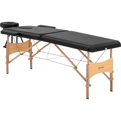 physa Skládací masážní lehátko - 2 zóny - 185 x 70 x 62–86 cm - 220 kg - černé VANNES BLACK