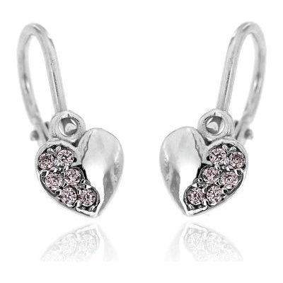 Zlatnictví U Kostela dětské zlaté náušnice růžová srdíčka 705R