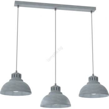 Luminex Пендел SVEN 3xE27/15W/230V сив (LU9050)