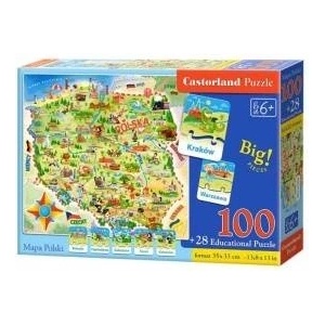 Castorland map Polish 100 el. and quiz Puzzle CA0010