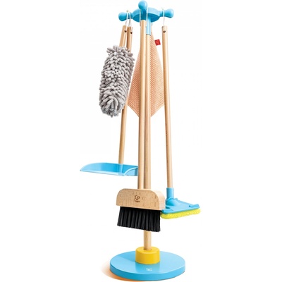 Hape Игрален комплект Hape - Метла и стойка за почистване, 6 части (H3055)