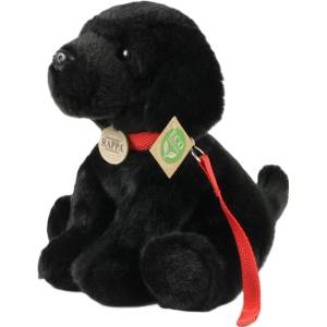 Rappa Плюшена играчка Rappa Еко приятели - Черен лабрадор с каишка, 28 cm (230088) - ozone