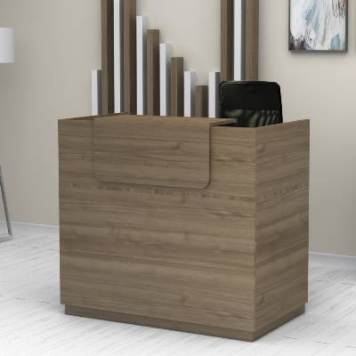 TopMebel Меламинов офис за рецепция Leммон в цвят орех 120x70x110см