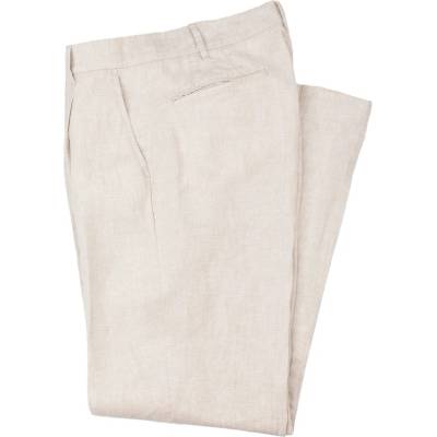 Brooksfield Pleated Linen Trousers - Off-White - 52/L