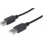 Manhattan Usb-A To Usb-B Cable, 5M, Male To Male, 480 Mbps (Usb 2.0), Equivalent To Usb2Hab5M, Hi-Speed Usb, Black, Lifetime Warranty, Polybag