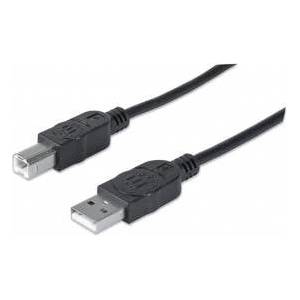 Manhattan Usb-A To Usb-B Cable, 5M, Male To Male, 480 Mbps (Usb 2.0), Equivalent To Usb2Hab5M, Hi-Speed Usb, Black, Lifetime Warranty, Polybag