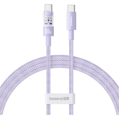 Baseus USB-C към Type-C кабел, супер бързо зареждане 100 W, 1 m - Baseus Gem (P103737300051111-00) - Nebula Purple