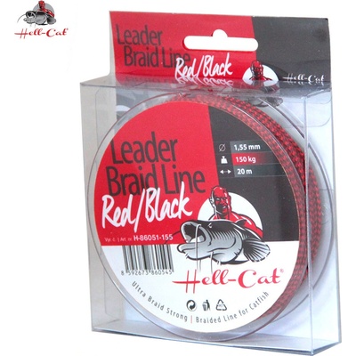 Hell-Cat šňůra Leader Braid Line Red/Black 20m 1,40mm