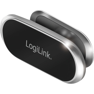 LogiLink Магнитен държач за смартфон, въртене на 360, до 800 g, алуминий, черен/сребърен