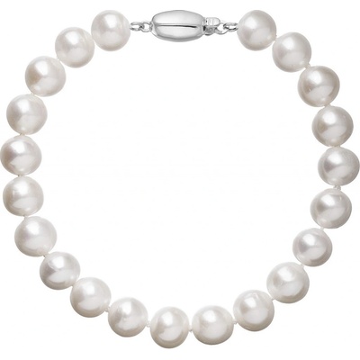 Pavona perlový náramek z říčních perel se zapínáním z bílého 14 karátového zlata 823003.1/9271B bílý