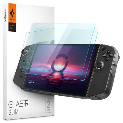2 броя стъклени защитни покрития за дисплея на Lenovo Legion Go - Spigen Tempered Glass GLAS. tR Slim 2 Pack (прозрачен) (AGL07413)