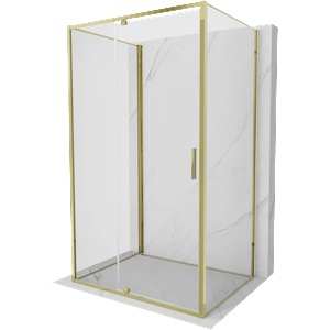 Mexen Exo-R 3S 3-стенна душ кабина с врата 160 x 75 см, прозрачна, златна (819-160-075-50-00-3S)