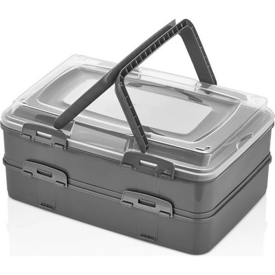 KLC Dóza na potraviny/box PIKNIK UH 41,5x29,5x18cm 2 poschodová s úchytmi