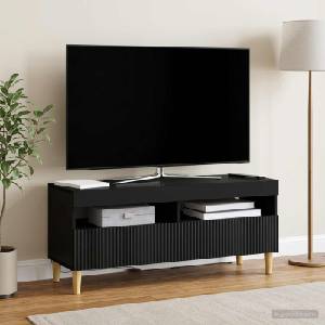 vidaXL LED телевизионен кабинет ARNHEM 100 x 35 x 43 см Черно (896766)