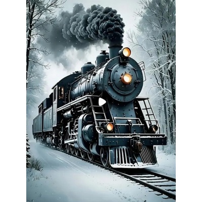 NORIMPEX Diamantové malování Zimní expres 30 x 40 cm