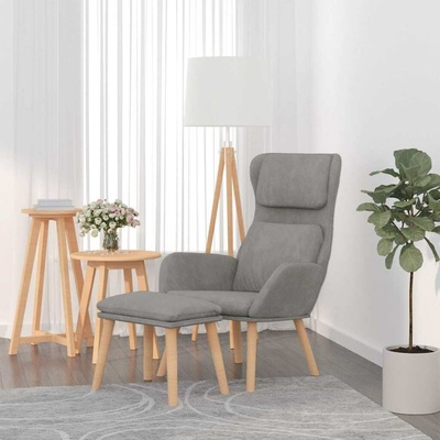 VidaXL 327666 relaxační se stoličkou světle šedé samet