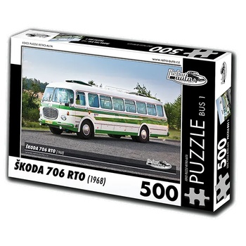 Image 1 of Retro cars - Puzzle BUS č. 1 ŠKODA 706 (1968) - 500 piese