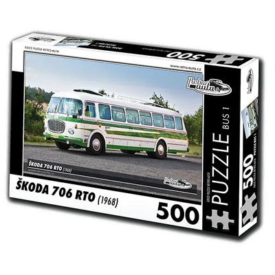 Retro cars - Puzzle BUS č. 1 ŠKODA 706 (1968) - 500 piese