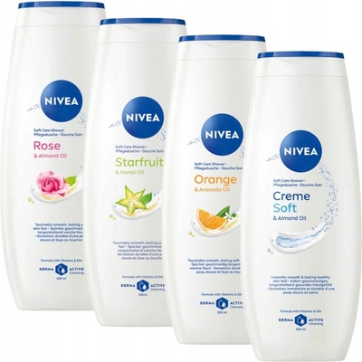 NIVEA gel dámský sprchový gel set 4x500ml