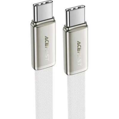 Acefast C24-03 Type-C na Type-C rychlé nabíjení 60W ultratenký plochý design nylonový oplet 1,2m bílý