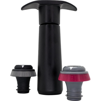 Vin Bouquet Вакуум помпа Vin Bouquet със звуков индикатор и 2 тапи - черна (VB FIC 966)