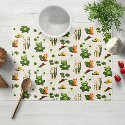 Biante bavlna prostírání Sandra SA-609 Žabky a šneci na bílém 35x45 cm