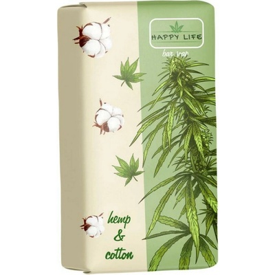 Happy Life tuhé mydlo s konope a bavlnou 180 g