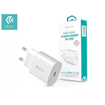 DEVIA Адаптер за мрежово зарядно Devia с вход Type-C - 25W - Devia Smart Series PD3.0 Quick Charger - бял (ST354908) (ST354908)