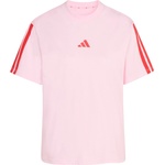 adidas Дамска тениска adidas Women's 3-Stripes SJ Tee B T-shirt - Clear Pink / Pure Ruby - размер XS (916-6784-0111)