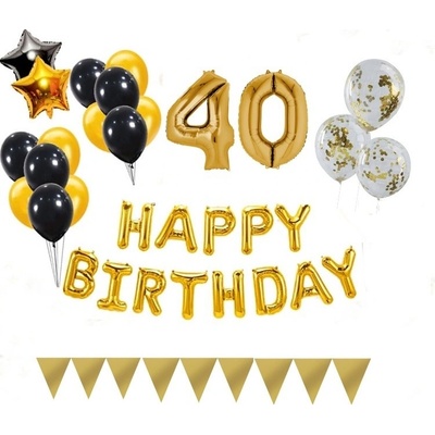 Balónkový set zlato černý číslo 40