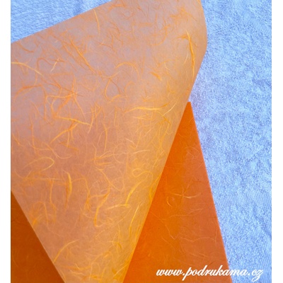 Sapaimport Morušový papír Unryu - oranžový jasný Velikost: 23x32 cm