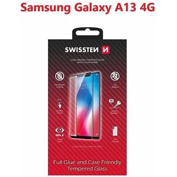 Swissten Full Glue, Color frame, Case friendly, Ochranné tvrdené sklo, Samsung Galaxy A13 4G, čierné 8595217479524