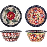 Bloomingville Червени глинени купички в комплект от за сервиране 2 бр. 95 ml Florist - Bloomingville (82072587)
