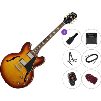Epiphone ES-335 Figured Premium SET Raspberry Tea Burst Джаз китара